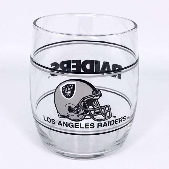Vintage NFL Los Angeles Raiders Glass Tumbler Authentic Football Helmet Cup - Picture 1 of 8